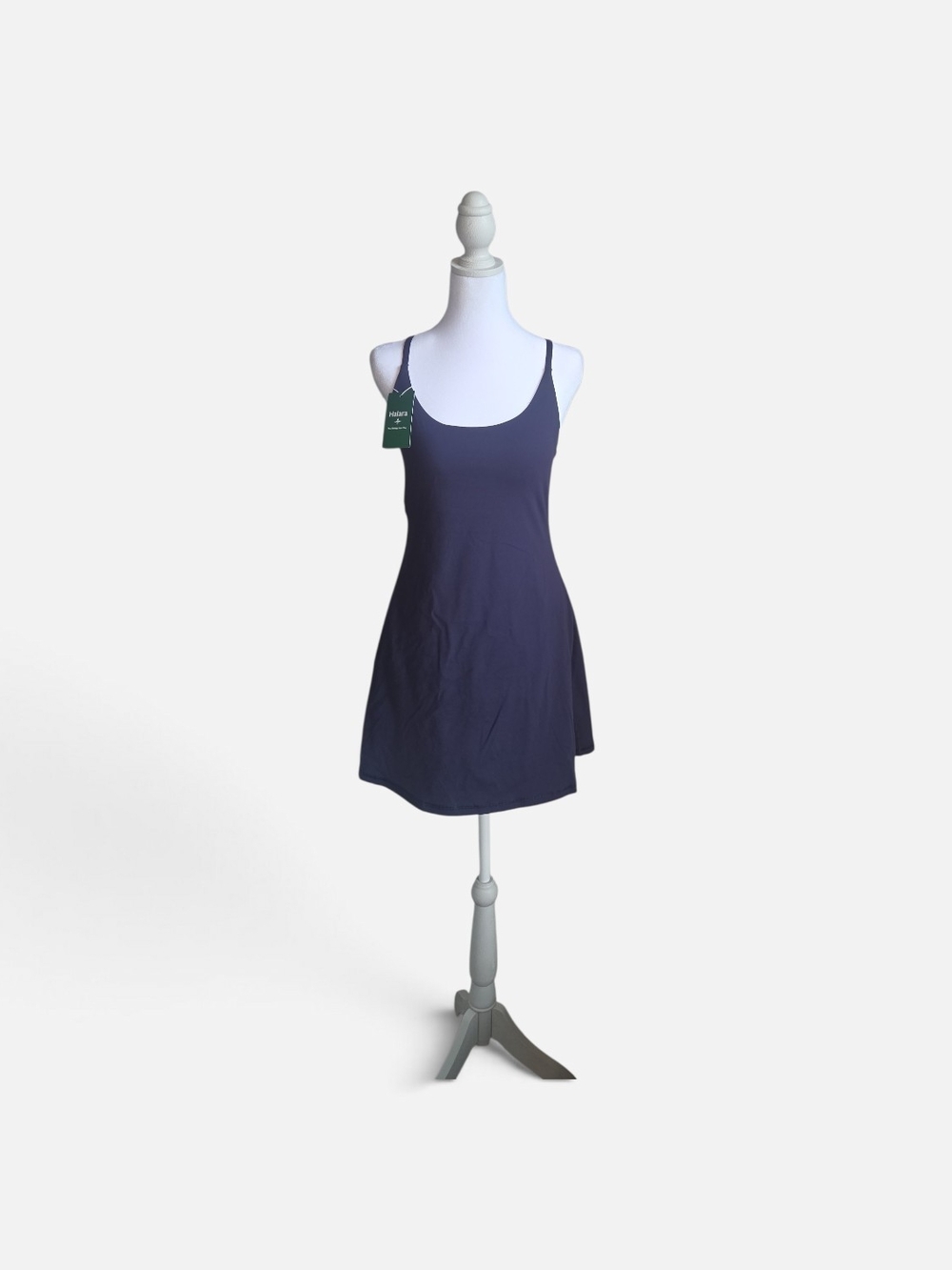 Halara Navy Blue SoftlyZeroTM backless Criss Cross Dress With Shorts & Pockets